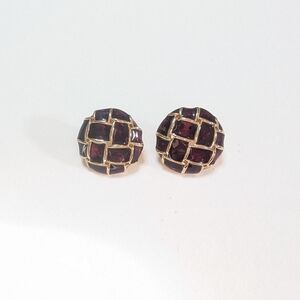 Gold Toned Woven Enamel Studs